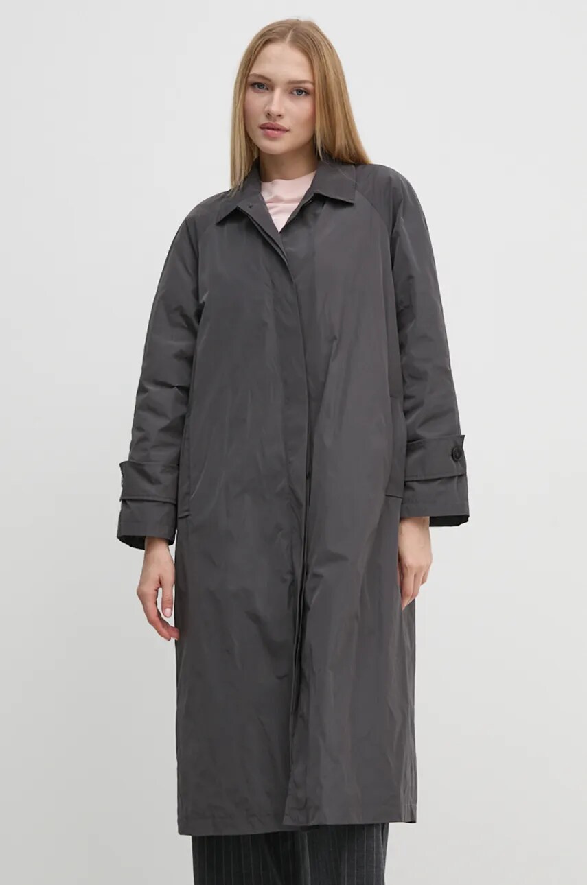 Sandro Ferrone palton femei, culoarea gri, de tranzitie, oversize, SFS15YBEALASKA