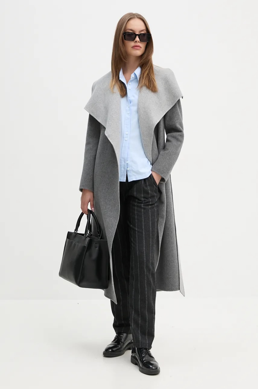 Шерстяное пальто MACKAGE цвет серый переходное oversize MAI-CN Шерстяное пальто MACKAGE цвет серый переходное oversize MAI-CN