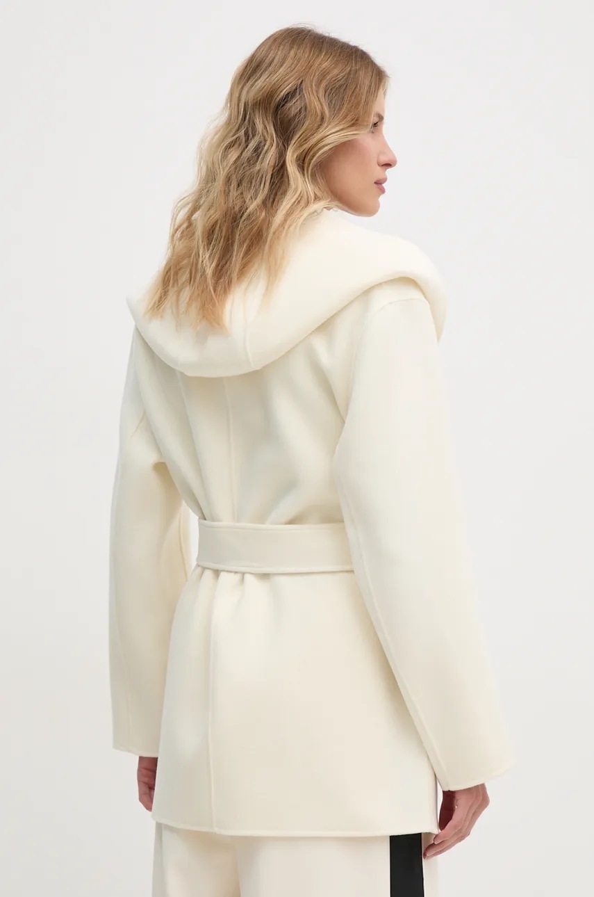 Вовняне пальто MACKAGE колір бежевий перехідне oversize AZRA 
