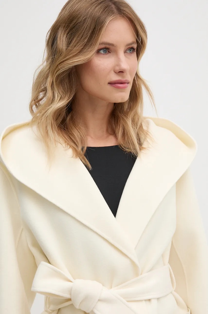Вовняне пальто MACKAGE колір бежевий перехідне oversize AZRA 