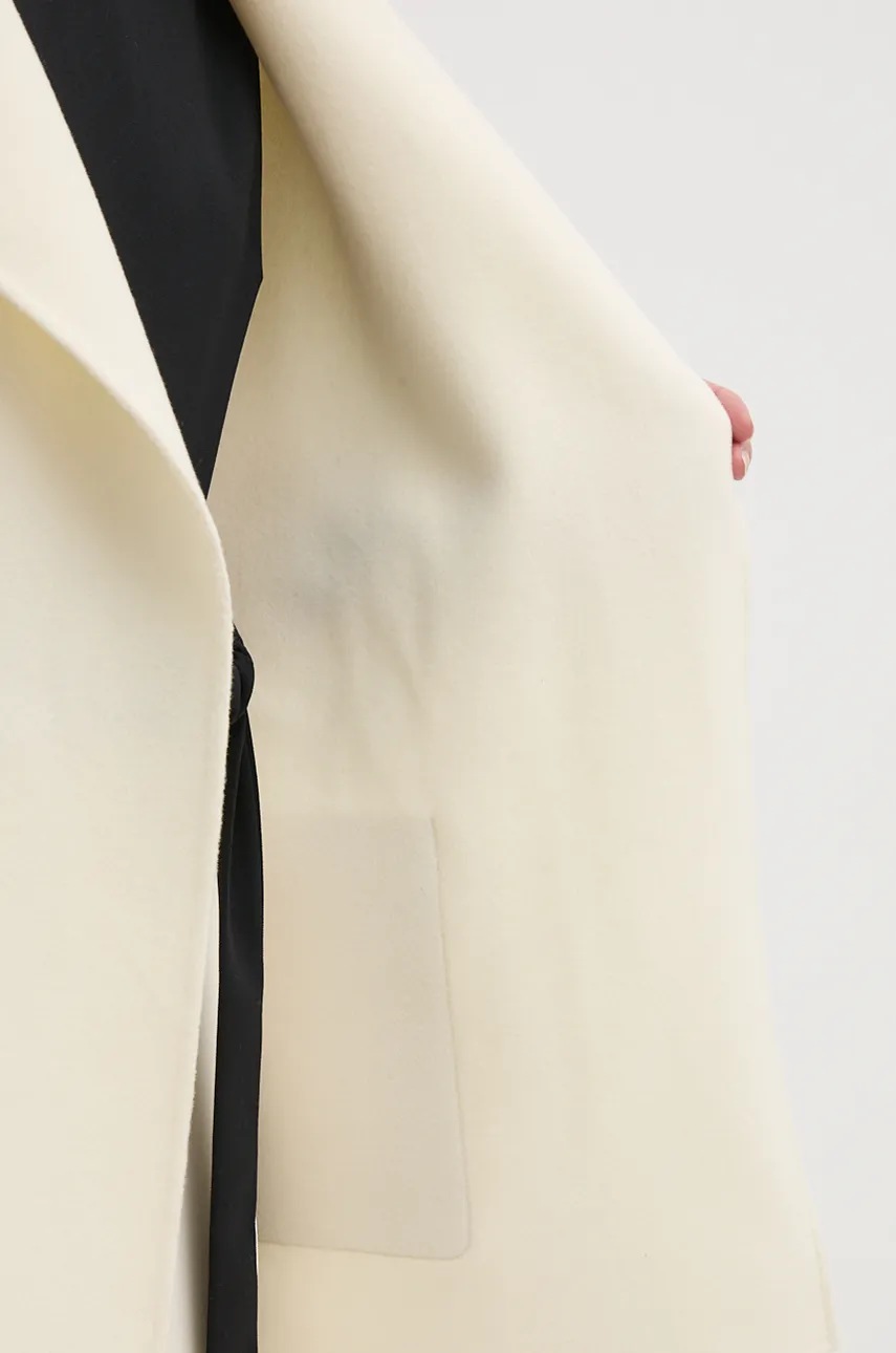 Вовняне пальто MACKAGE колір бежевий перехідне oversize AZRA 