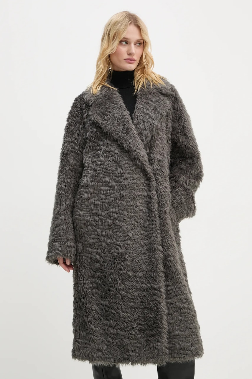 Stand Studio palton Nicole Coat femei, culoarea gri, de tranzitie, cu doua randuri de nasturi, 61126-9094 Stand Studio palton Nicole Coat femei, culoarea gri, de tranzitie, cu doua randuri de nasturi, 61126-9094