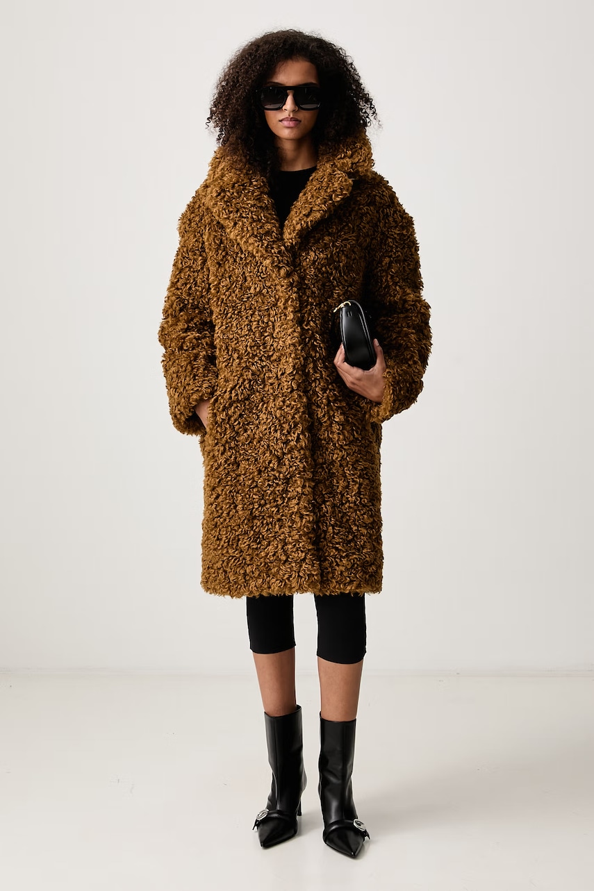 Stand Studio  палто от еко пух дамско Camille Cocoon Coat