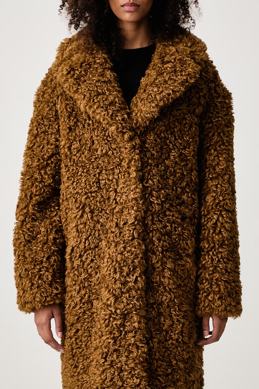 Stand Studio Stand Studio παλτό με συνθετική γούνα γυναικείο Camille Cocoon Coat - 5