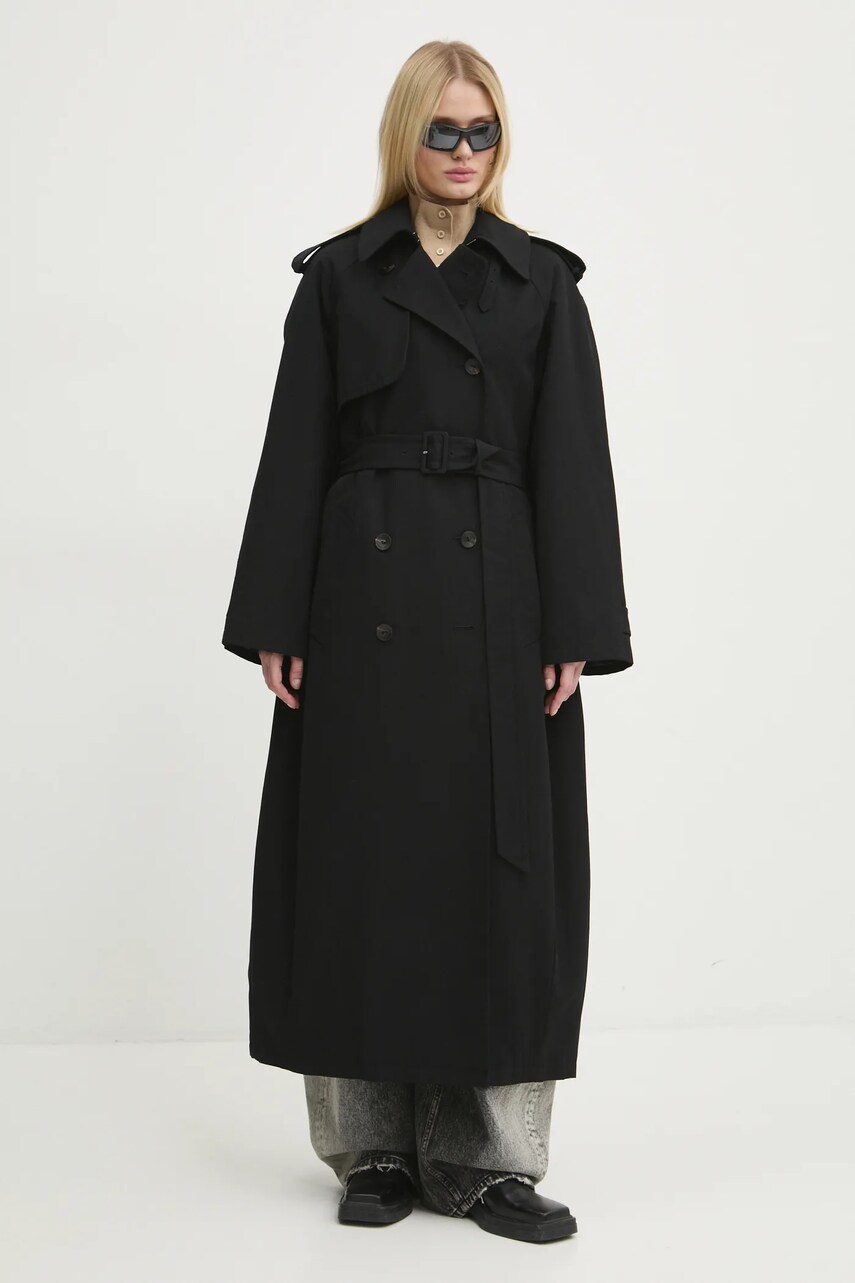 Miss Sixty trenci de lână 6L3CJ2400000 culoarea negru, de tranziție, oversize, 6L3CJ2400000
