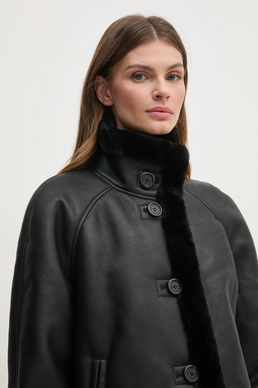 Пальто Pedro del Hierro жіночий колір чорний перехідне oversize 7528338 