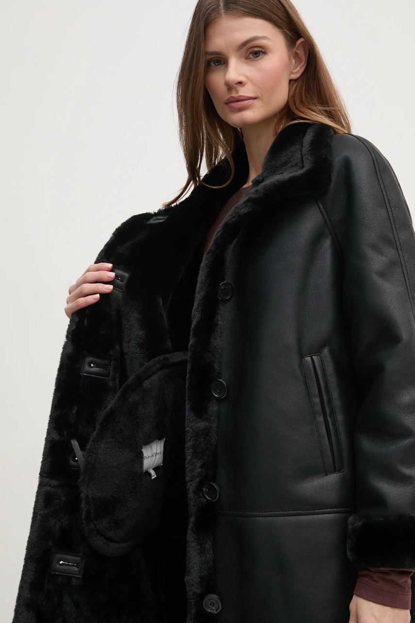 Пальто Pedro del Hierro жіночий колір чорний перехідне oversize 7528338 