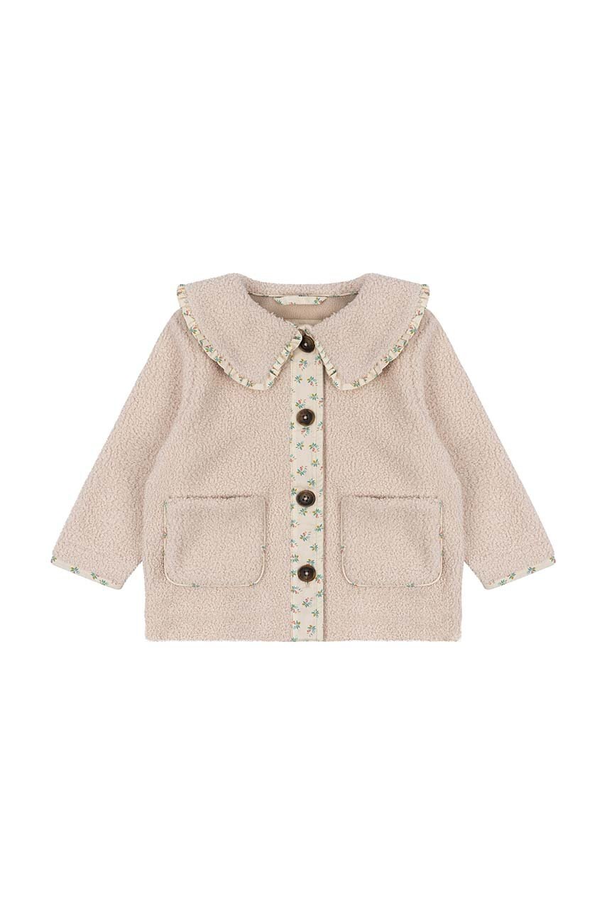 Дитячий плащ Konges Sløjd GRIZZ COLLAR JACKET GRS колір бежевий KS101234