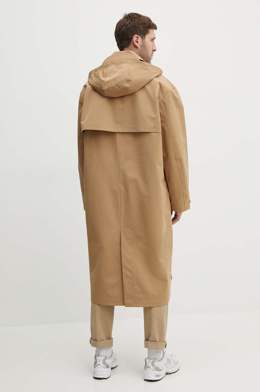 Παλτό Calvin Klein Jeans χρώμα: μπεζ, J30J326059 φωτογραφία