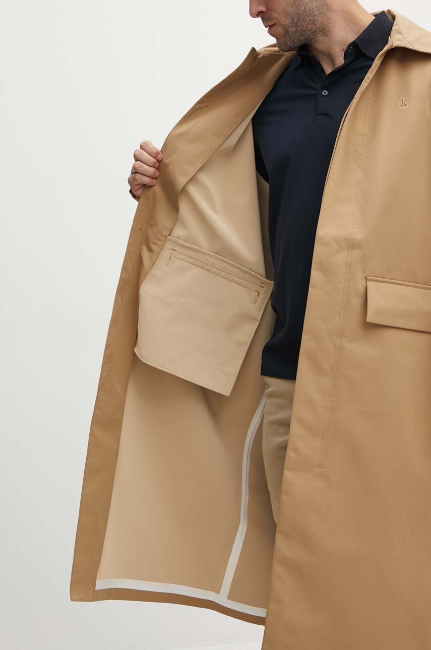 Παλτό Calvin Klein Jeans χρώμα: μπεζ, J30J326059 φωτογραφία