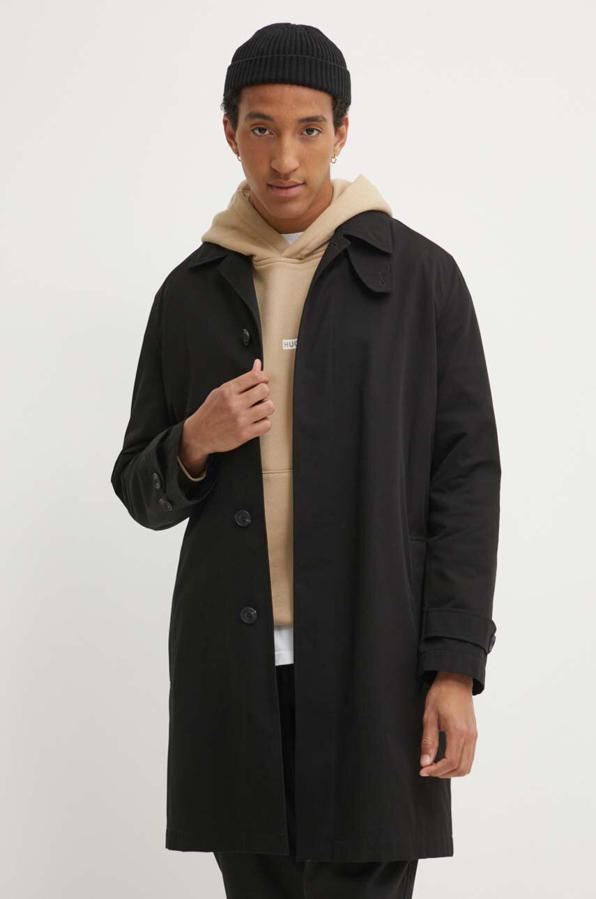 HUGO palton barbati, culoarea negru, de tranzitie, 50517771