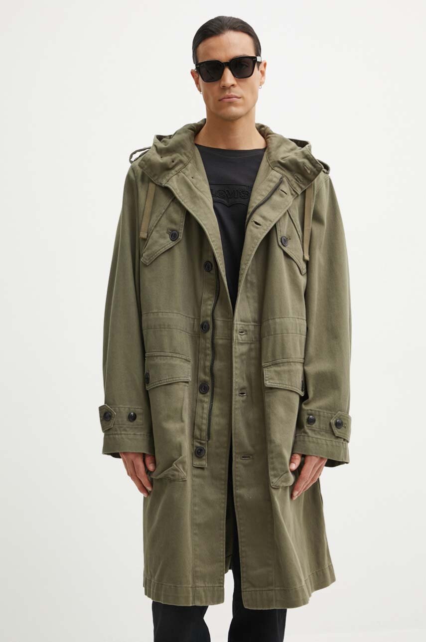 

Памучно яке The Kooples в зелено преходен модел HPAR29000K, Зелен