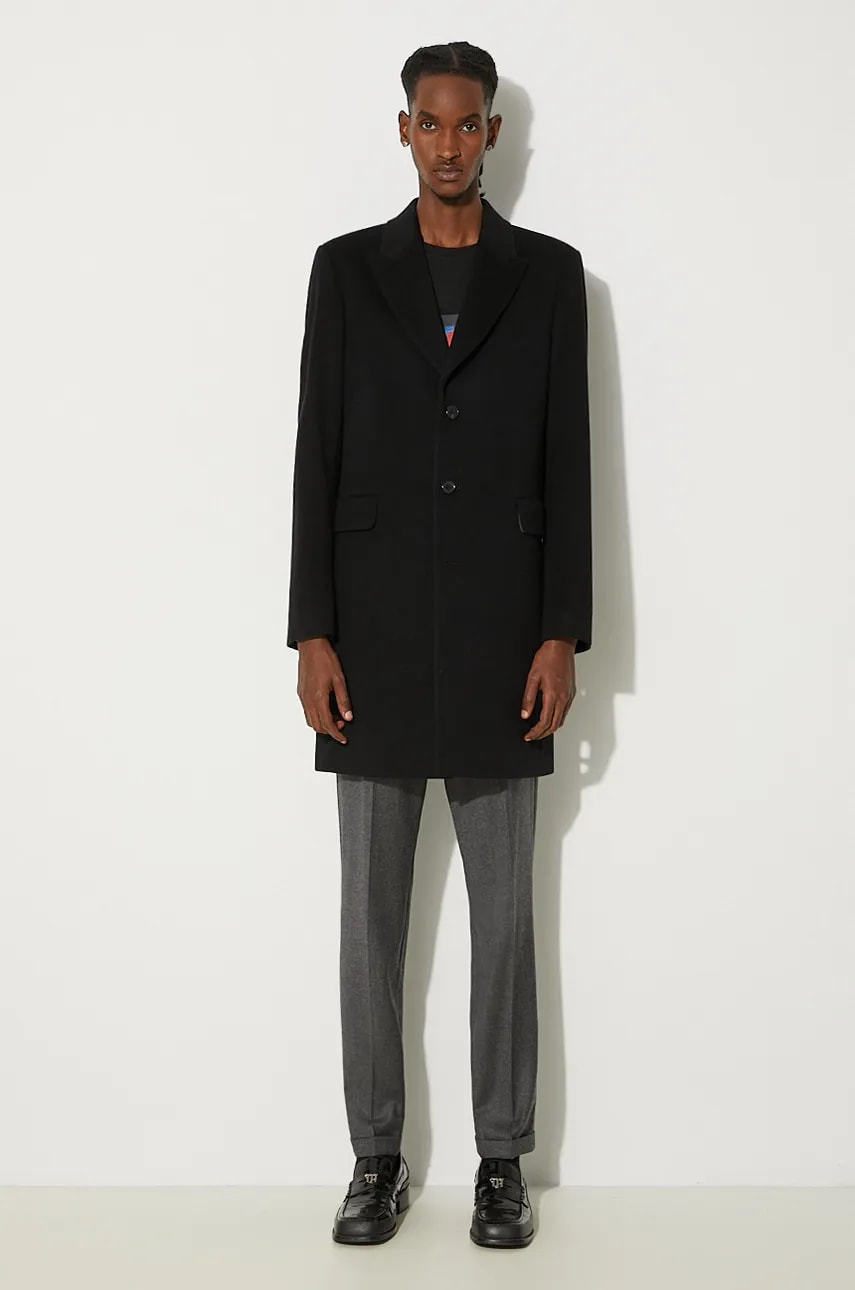 Paul Smith palton de lana culoarea negru, de tranzitie, M1R-222P-J00110