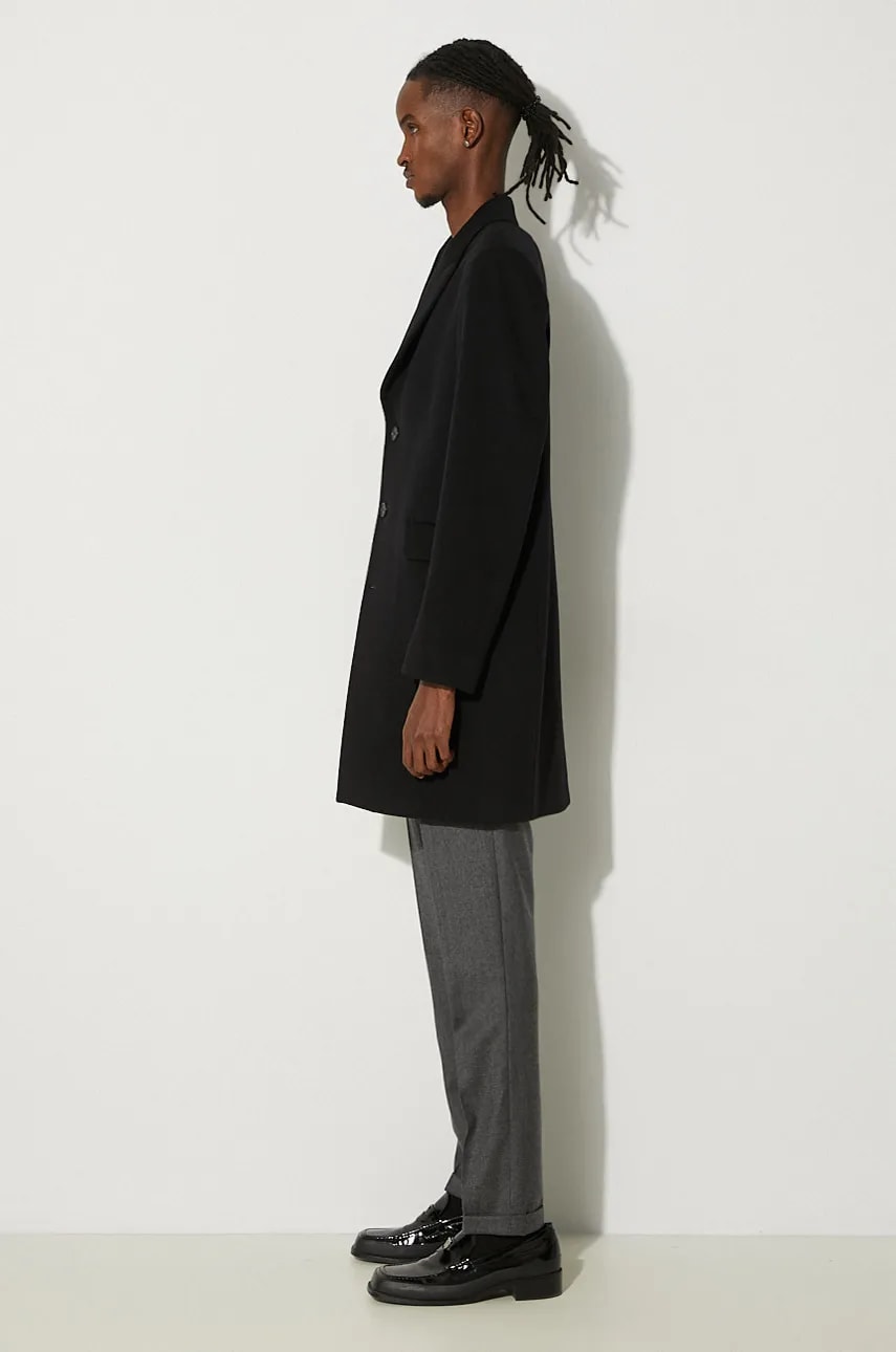 Шерстяное пальто Paul Smith цвет чёрный переходной M1R-222P-J00110 Шерстяное пальто Paul Smith цвет чёрный переходной M1R-222P-J00110
