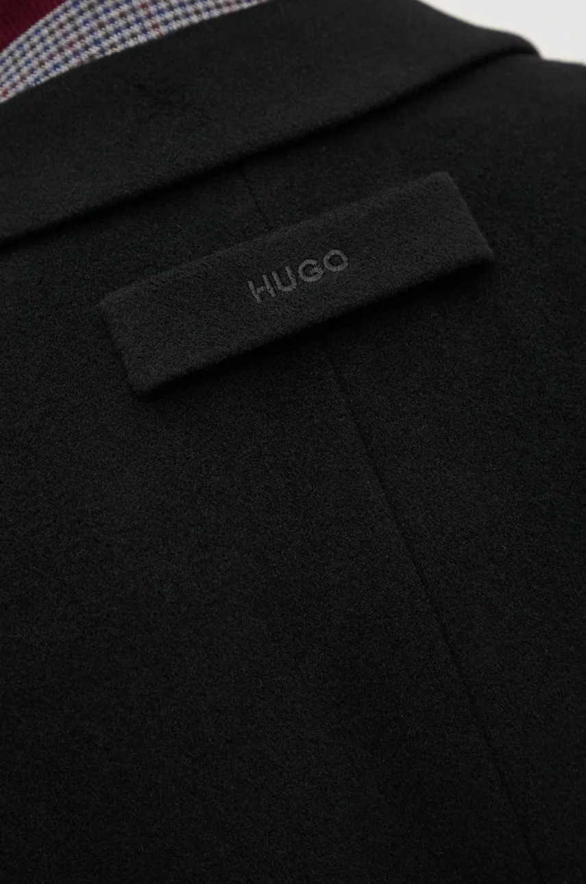 Вовняне пальто HUGO колір чорний перехідне 50528262 