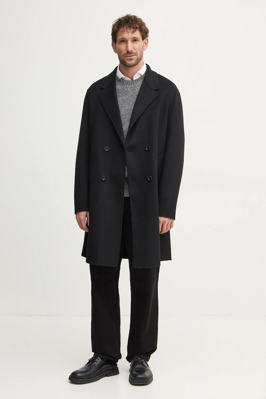 Шерстяное пальто Guess цвет чёрный переходное M4BL47.WGJU2 Шерстяное пальто Guess цвет чёрный переходное M4BL47.WGJU2