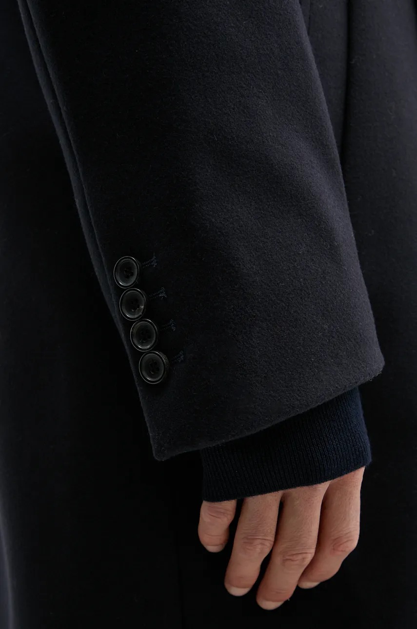 Μάλλινο παλτό Y/Project DOUBLE FRONT COAT χρώμα: ναυτικό μπλε, 201CO006 φωτογραφία