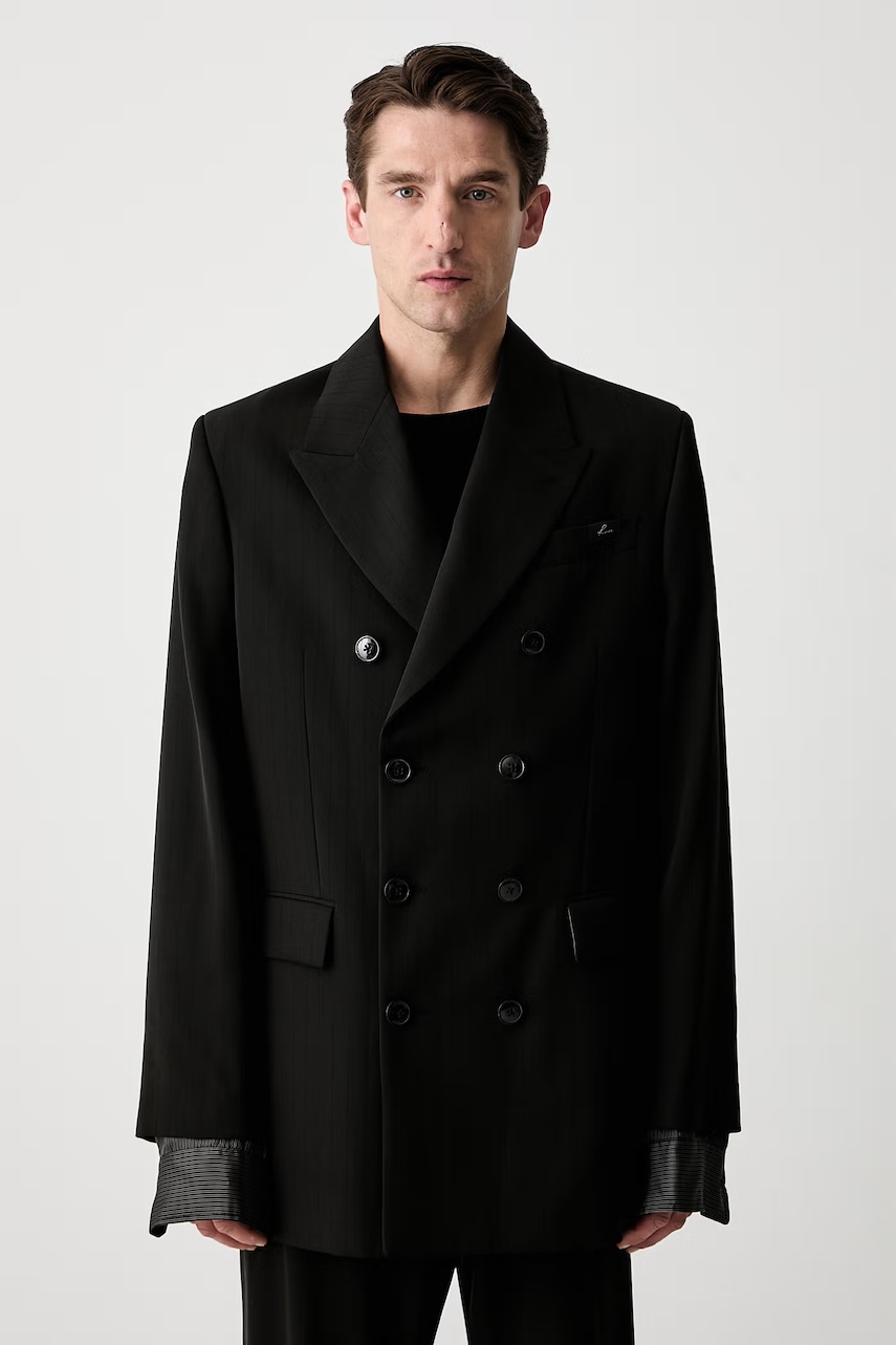 Martine Rose Double Breasted Short Coat marynarka dwurzędowa z wełną męska