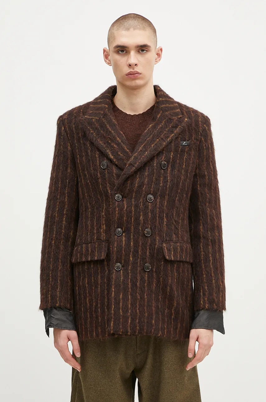 Martine Rose płaszcz wełniany Double Breasted Short Coat