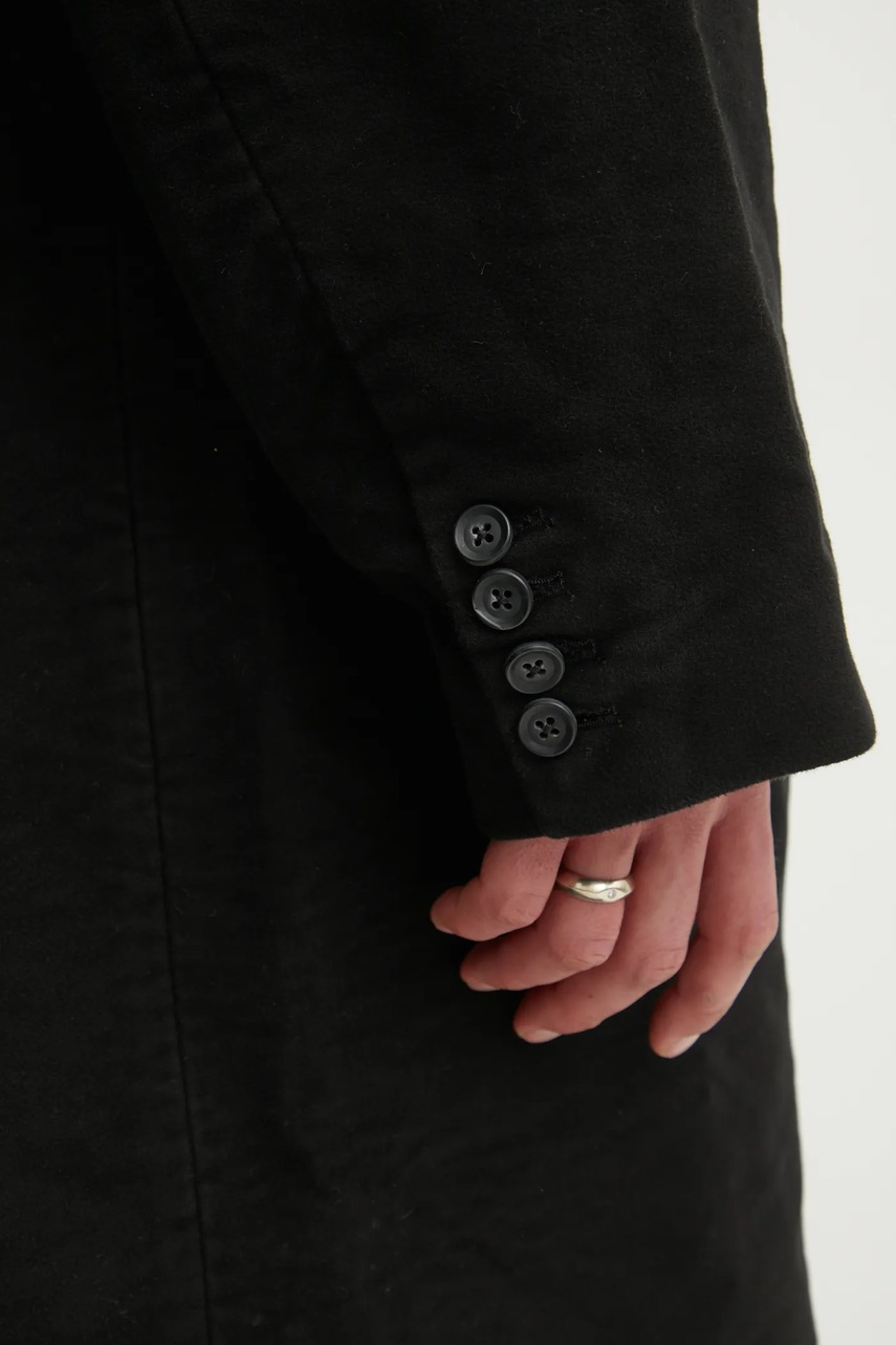 Βαμβακερό παλτό BLUEMARBLE χρώμα: μαύρο, CO34.MO01B24 φωτογραφία