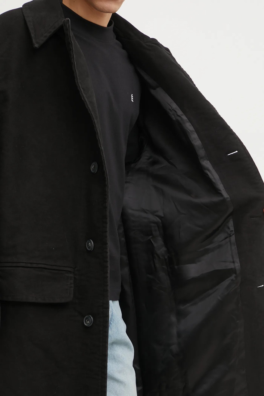 Βαμβακερό παλτό BLUEMARBLE χρώμα: μαύρο, CO34.MO01B24 φωτογραφία