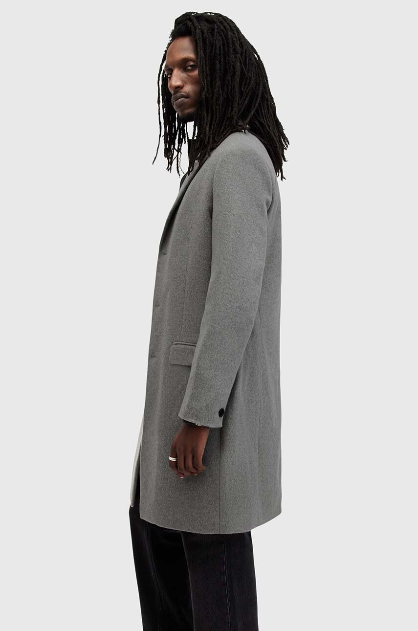 Пальто з домішкою вовни AllSaints HAL COAT колір сірий перехідне M005OZ 