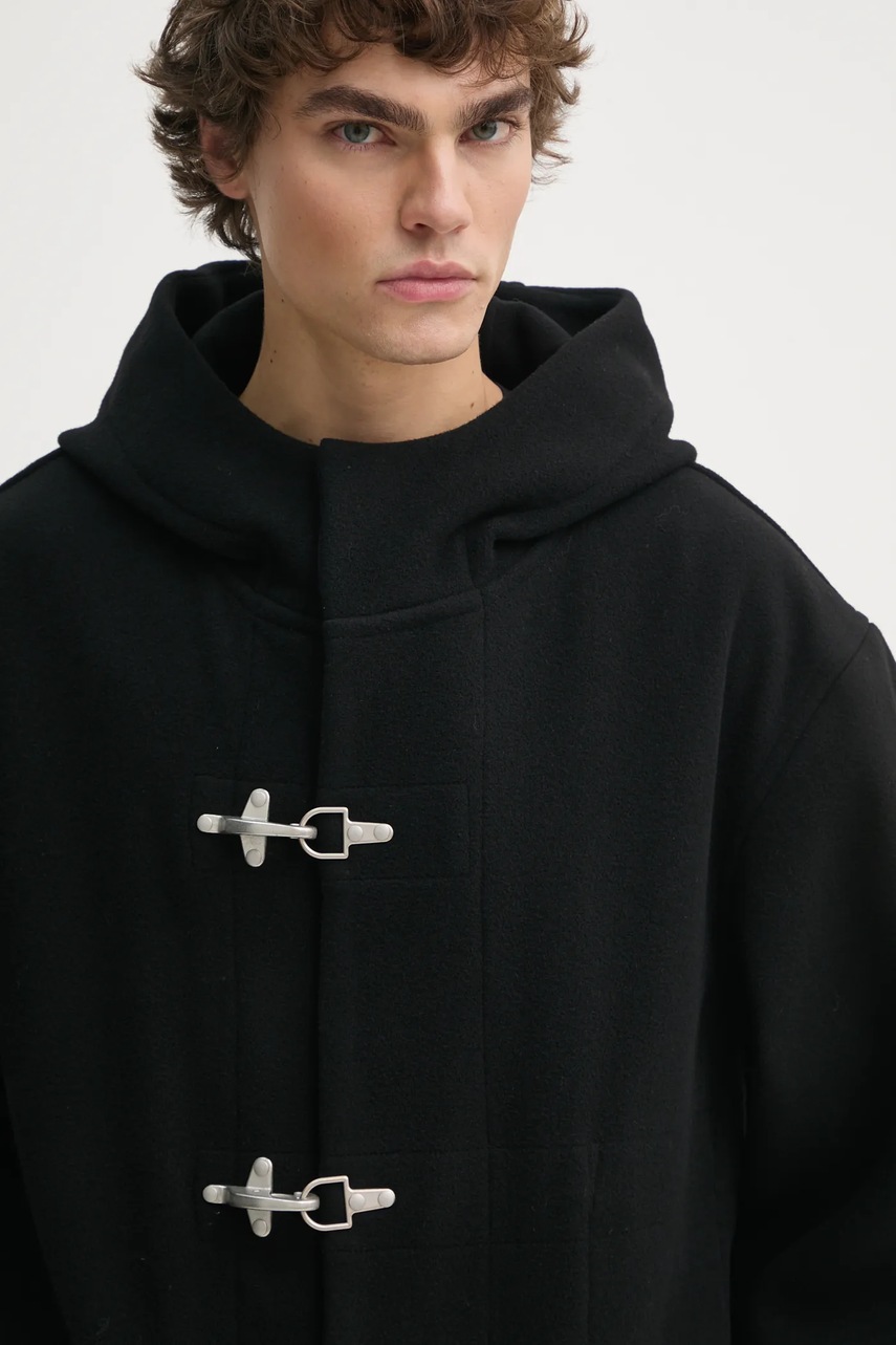 Μάλλινο παλτό Études Studio χρώμα: μαύρο, H24MMOUT780 φωτογραφία