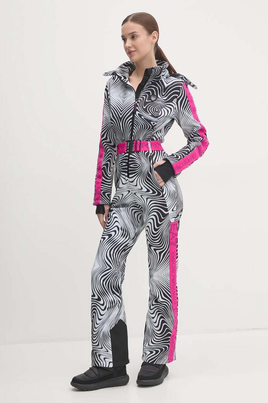 EA7 Emporio Armani costum de ski Kitzbuhel Softshell culoarea alb, TN8HZ.6DTD02