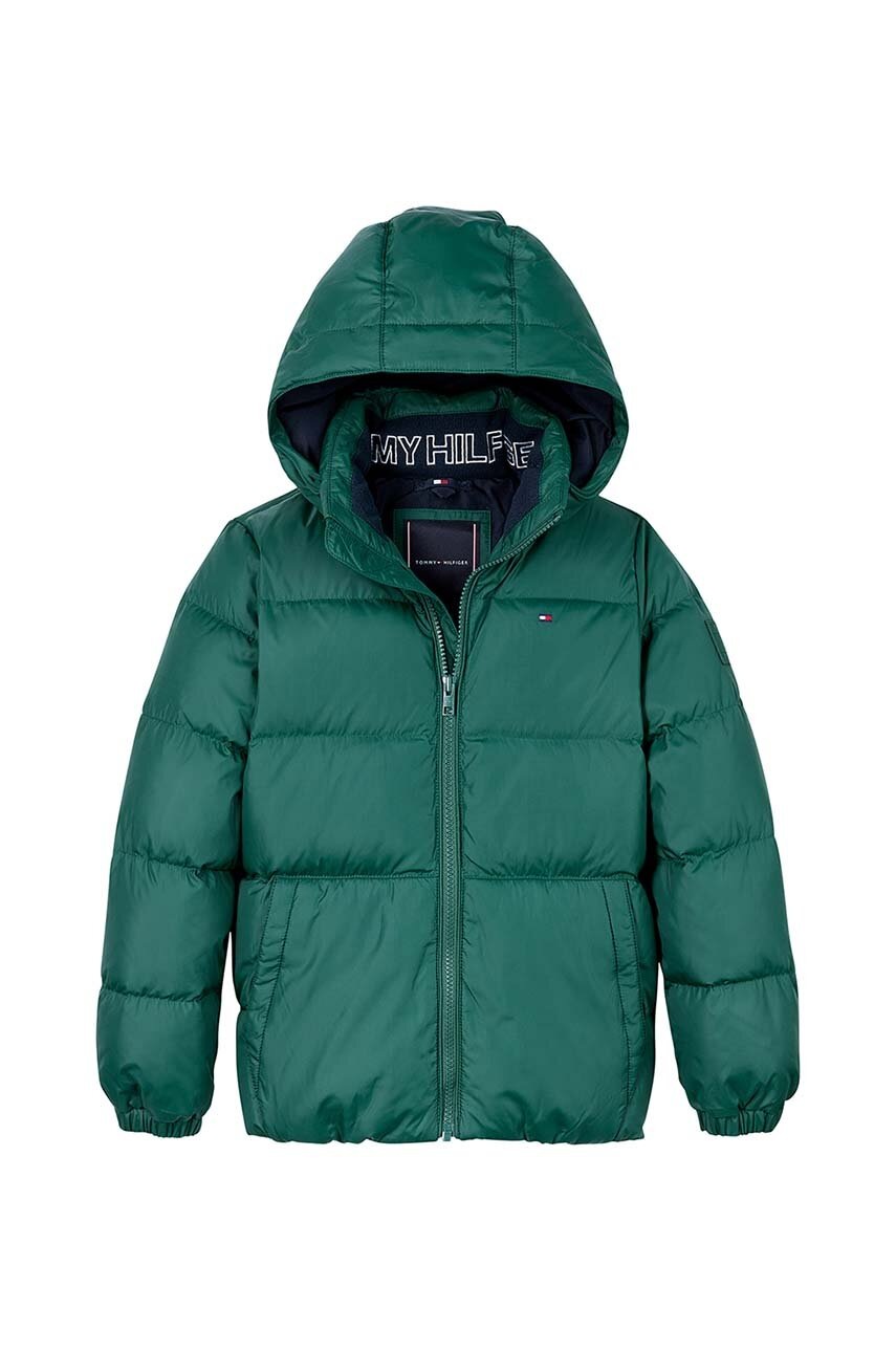 Дитяча куртка Tommy Hilfiger колір зелений KB0KB08341