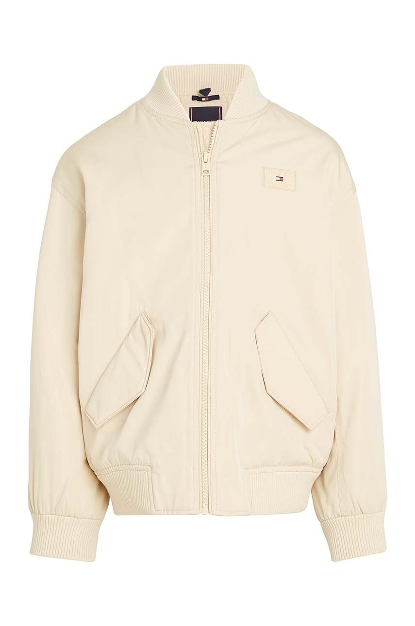 Детская куртка-бомбер Tommy Hilfiger цвет бежевый KB0KB09091 Детская куртка-бомбер Tommy Hilfiger цвет бежевый KB0KB09091