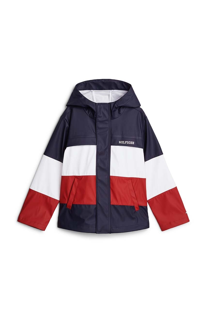 Levně Dětská bunda Tommy Hilfiger tmavomodrá barva, KS0KS00566