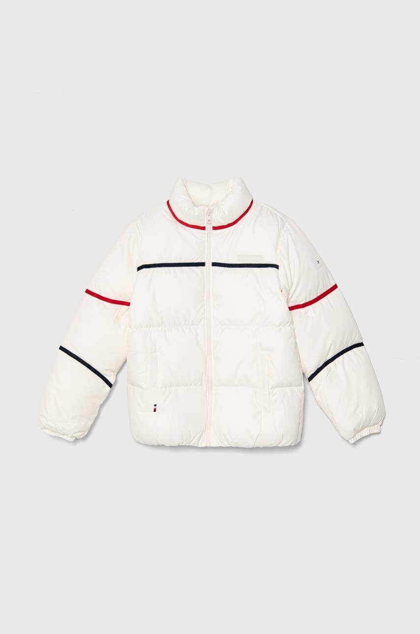 Levně Dětská bunda Tommy Hilfiger bílá barva, KS0KS00593