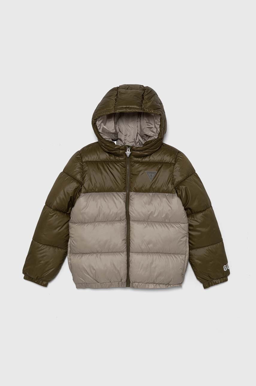 Levně Dětská bunda Guess zelená barva, L4YL06 WEGY0