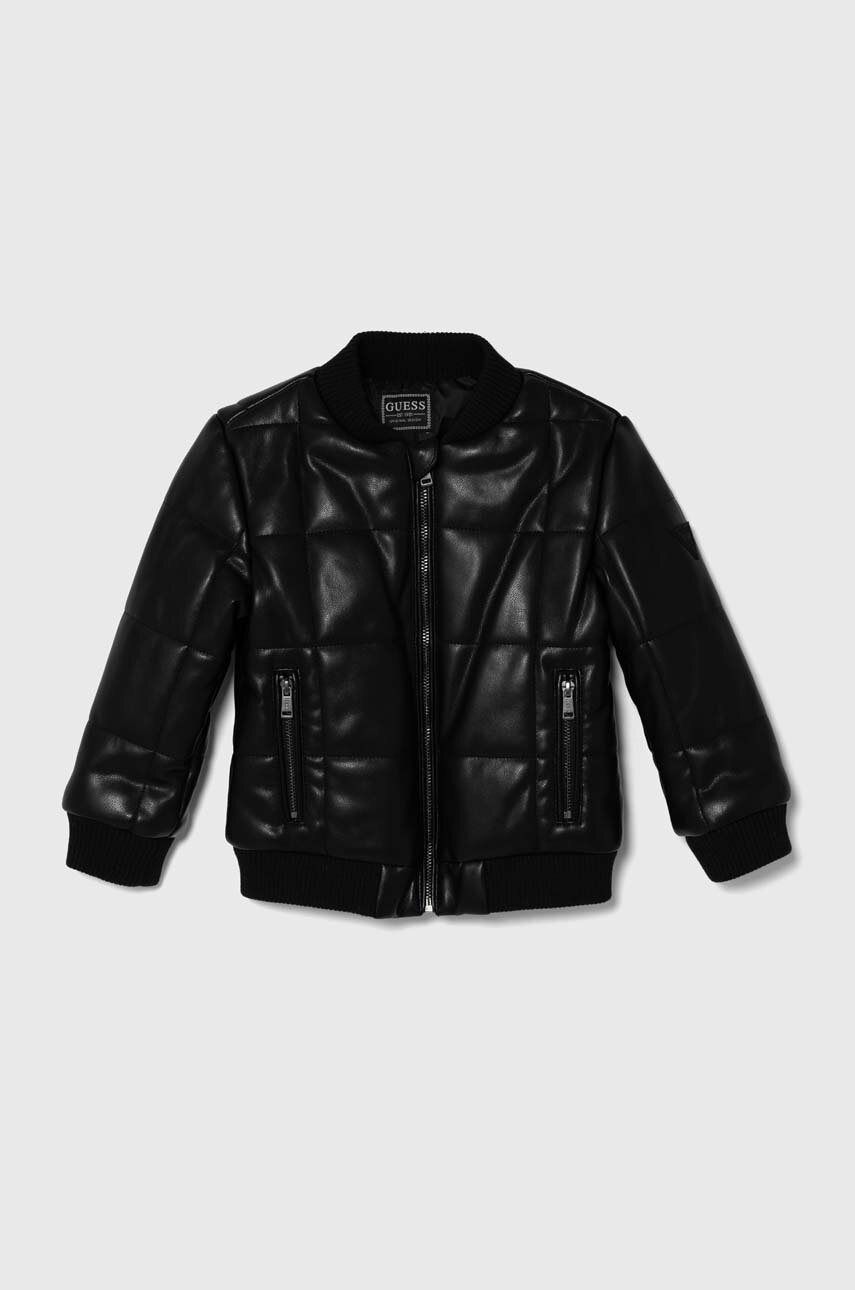 

Детско яке бомбър Guess в черно N4YL11 WE8D0, Черен