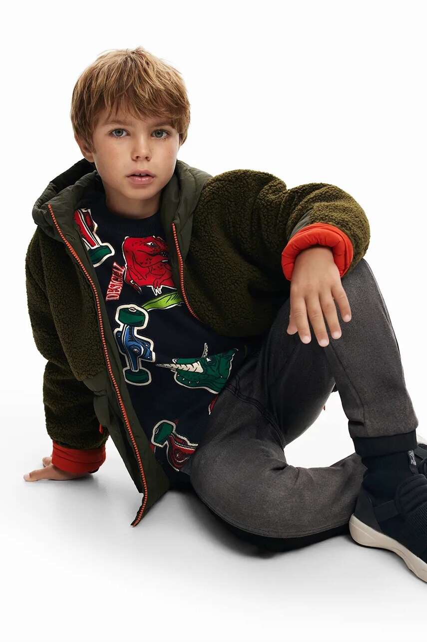 Desigual geaca copii culoarea verde, 24WBEW06