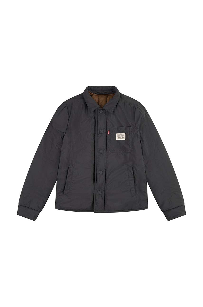 

Детско яке с две лица Levi's REVERSIBLE QUILTED SHACKET в черно 9EL256, Черен