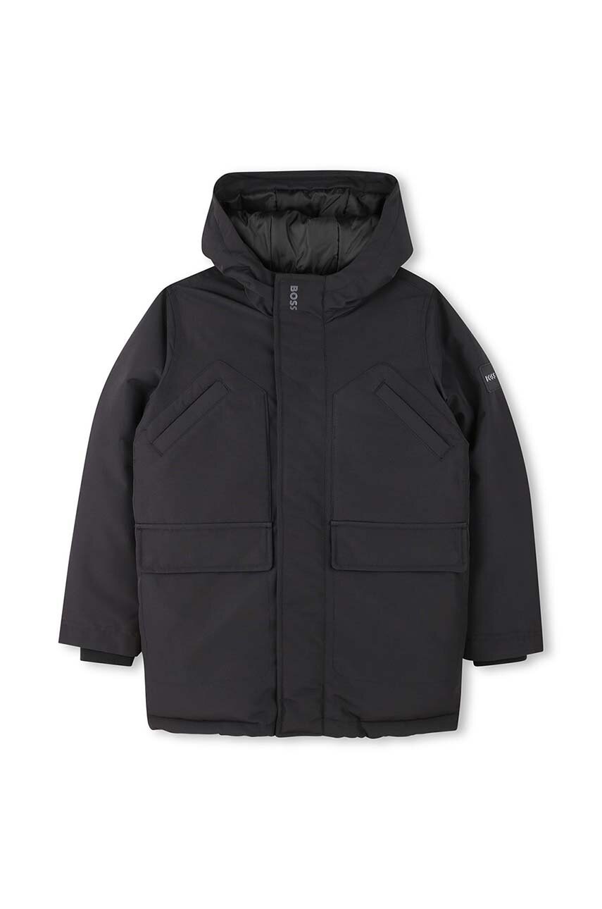 BOSS geaca copii culoarea negru, J51231
