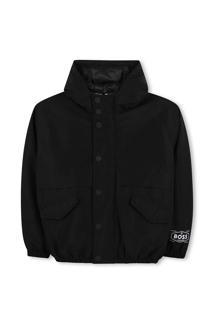 BOSS geaca copii culoarea negru, J51233