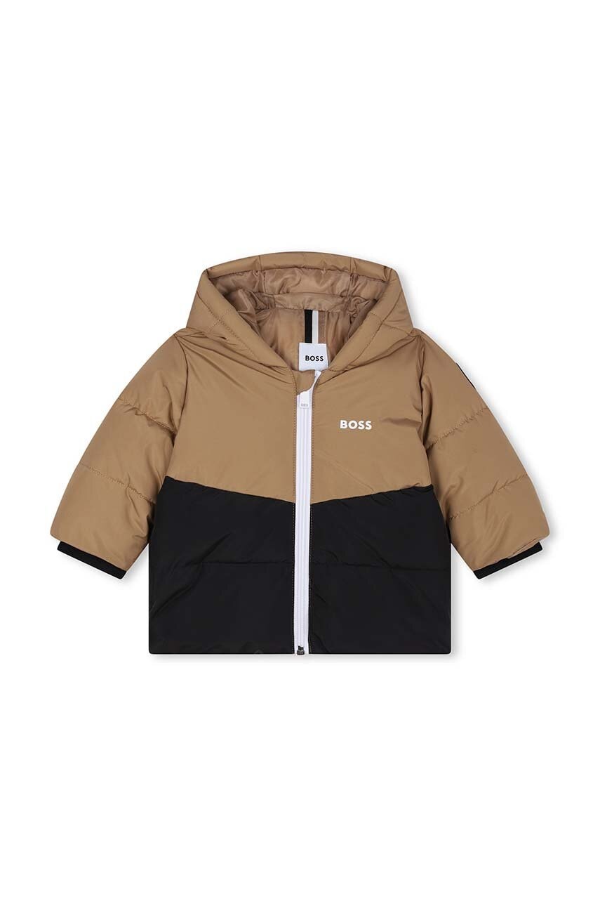 BOSS geaca copii culoarea bej, J51256