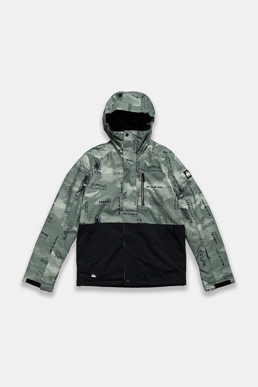 Quiksilver geaca de schi MISSION PRINTED BLOCK JK culoarea verde, EQBTJ03196 Quiksilver geaca de schi MISSION PRINTED BLOCK JK culoarea verde, EQBTJ03196
