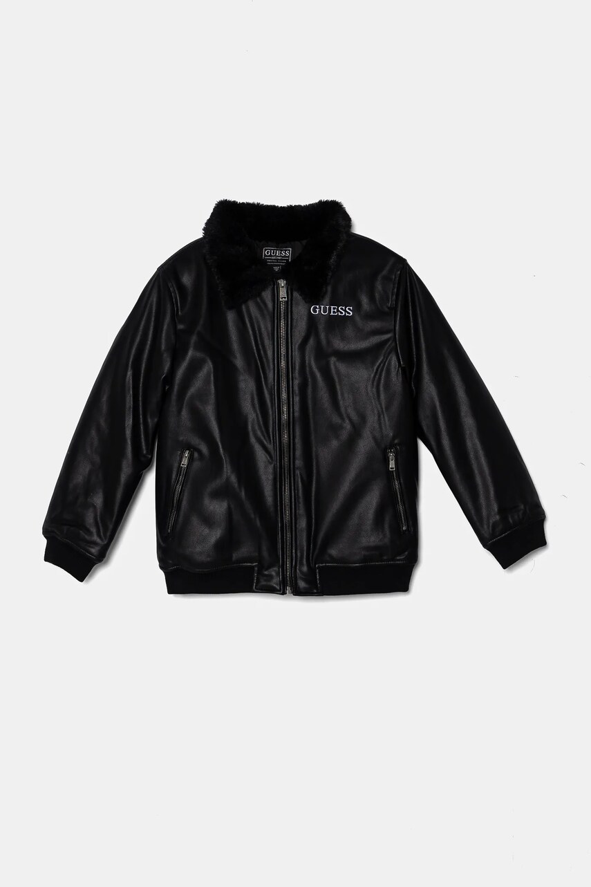 Levně Dětská bomber bunda Guess černá barva, L4BL07 WGSM0