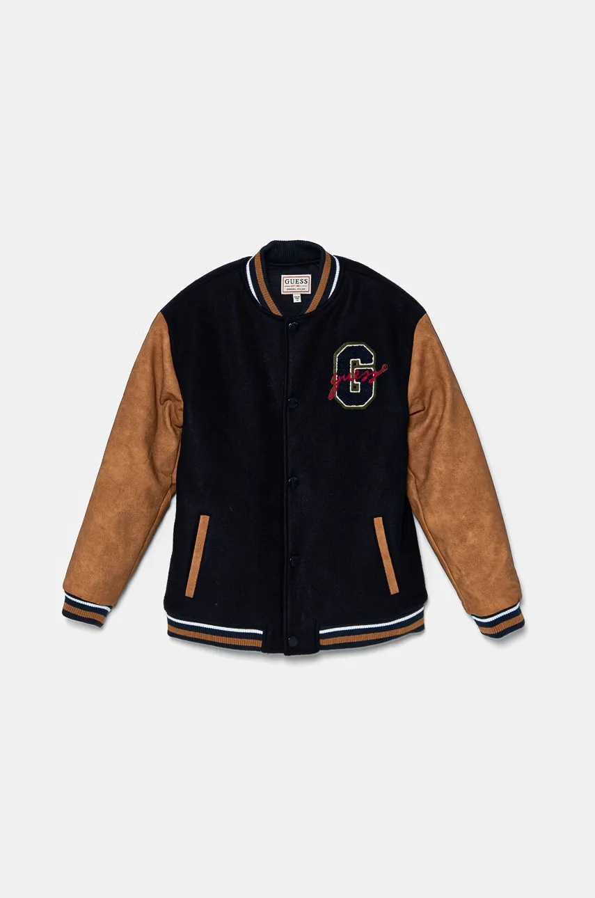Дитяча куртка-бомбер Guess колір синій L4BL19 WGSN0