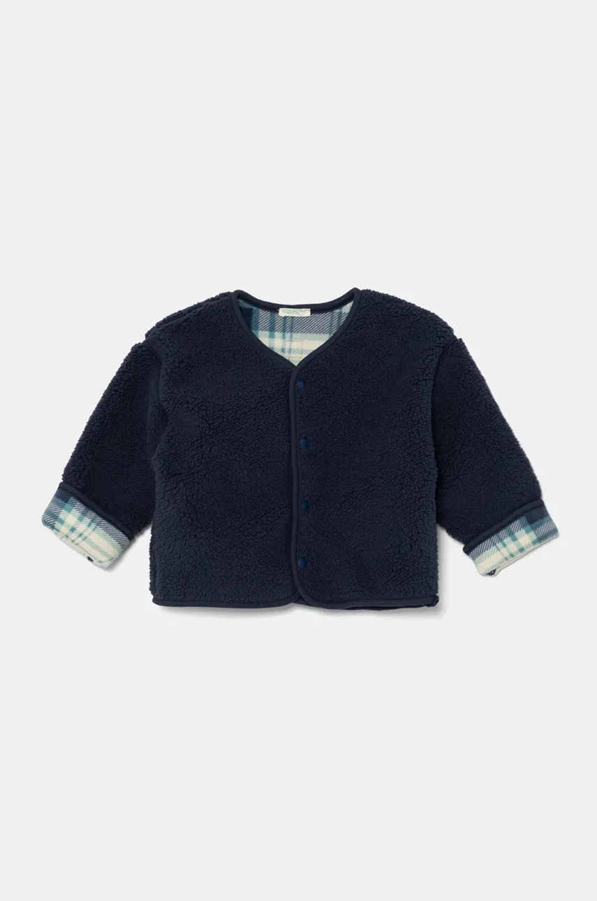 United Colors of Benetton bluza bebe culoarea albastru marin, neted, 3EKNA501G