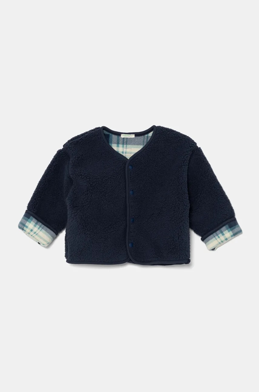 United Colors of Benetton bluza bebe culoarea albastru marin, neted, 3EKNA501G United Colors of Benetton bluza bebe culoarea albastru marin, neted, 3EKNA501G
