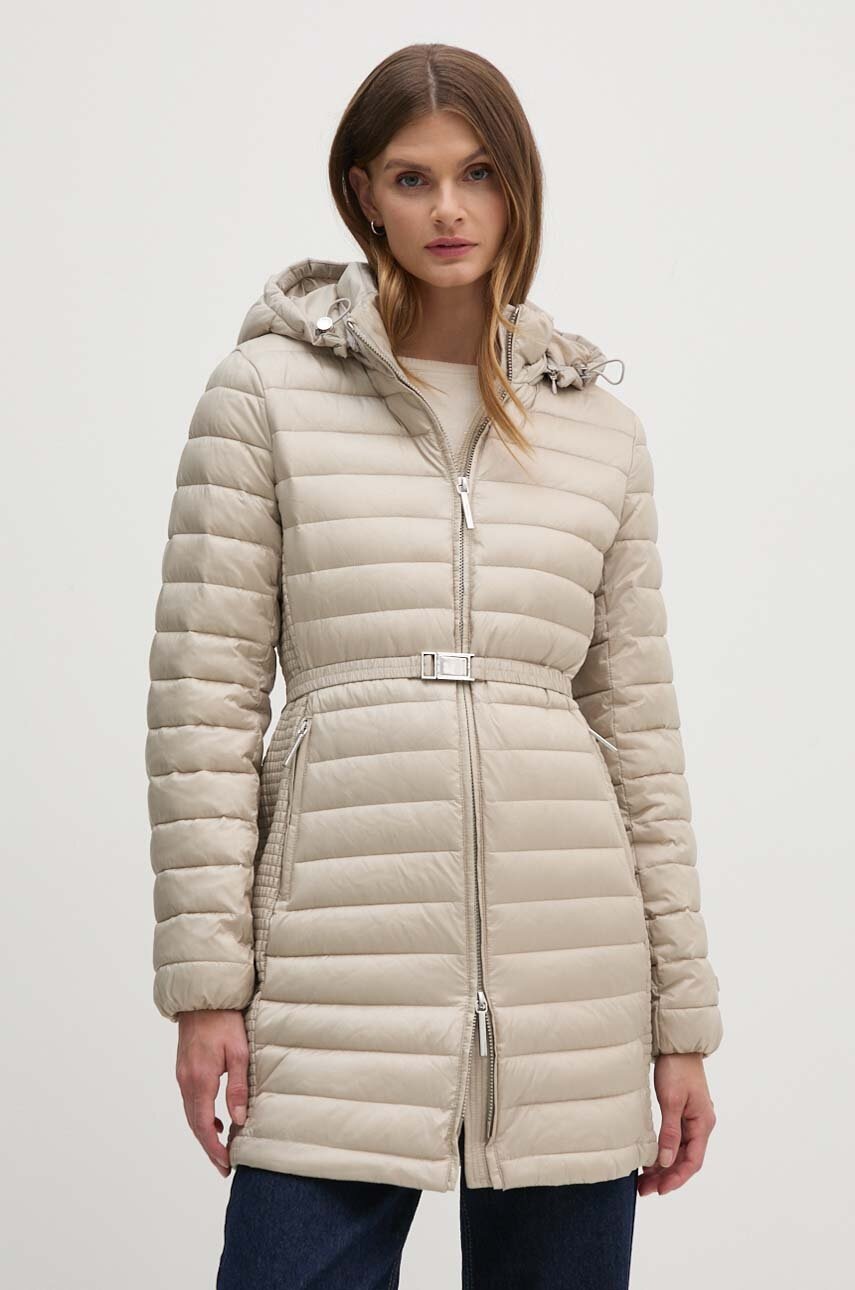 Levně Bunda Calvin Klein dámská, šedá barva, přechodná, K20K207109