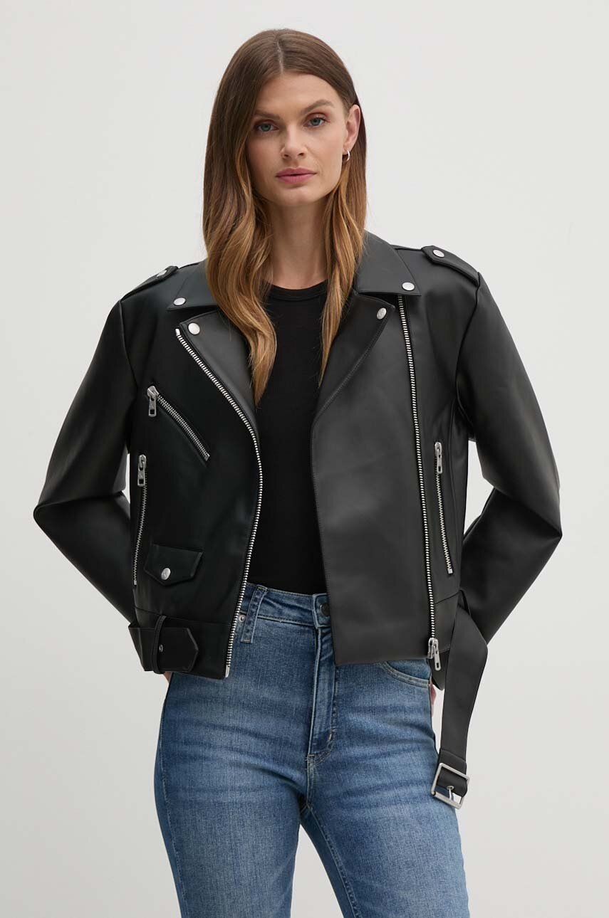 

Рокерско яке Calvin Klein Jeans в черно преходен модел J20J223448, Черен