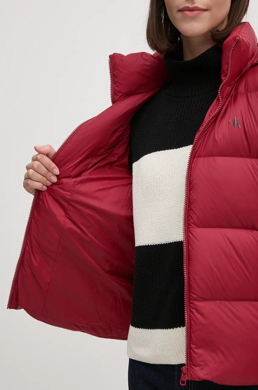 Пухова куртка Calvin Klein Jeans жіноча колір бордовий зимова J20J223571 