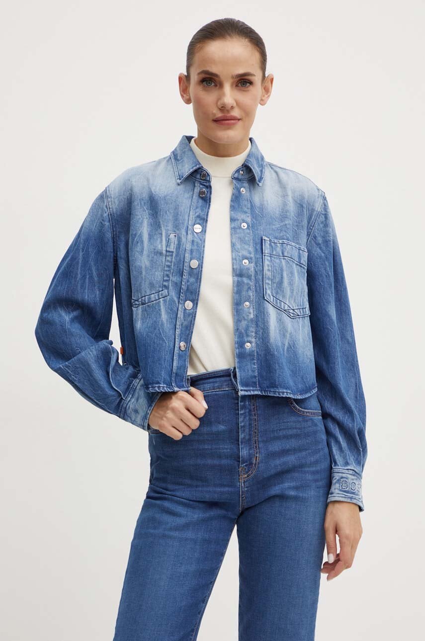 Boss Orange camasa jeans femei, cu guler clasic, relaxed, 50518242 Boss Orange camasa jeans femei, cu guler clasic, relaxed, 50518242