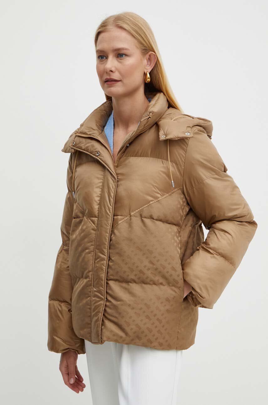 BOSS geaca femei, culoarea bej, de iarna, 50518483