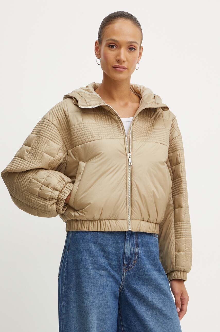 BOSS geaca femei, culoarea bej, de iarna, oversize, 50518851